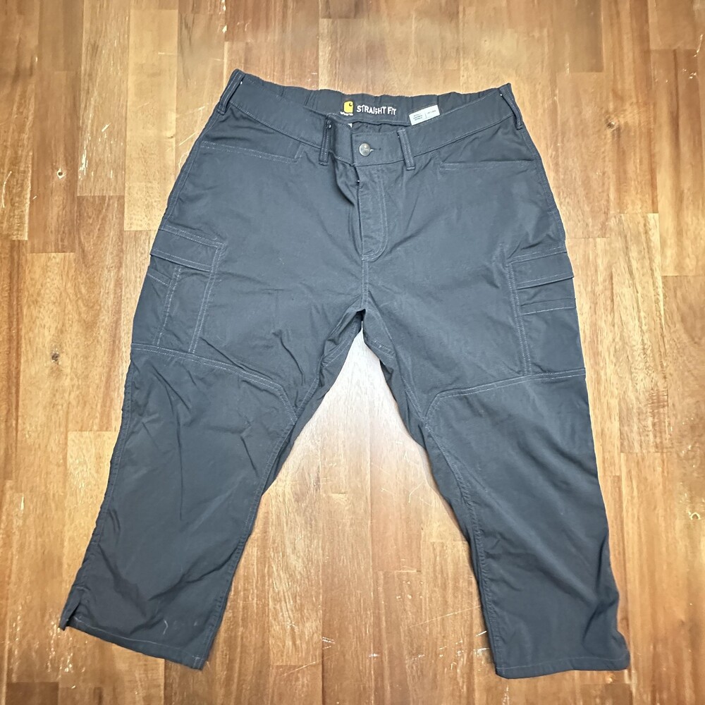 Carhartt Cropped Women's Pants 16 Gray Force Ripstop Cargo Straight Fit Workwear
